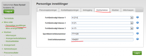 eventor_personlig-innstilling