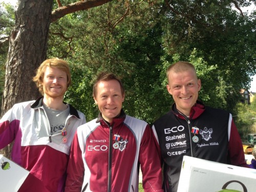 Kretsmesterne i senior menn Halvor, Jostein og Anders